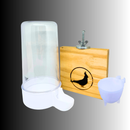 Plataforma Poleiro + Bebedouro E Pota Ovo Para Calopsita