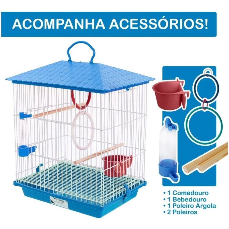 Gaiola para calopsitas acompanham o kit de acessórios para viveiro