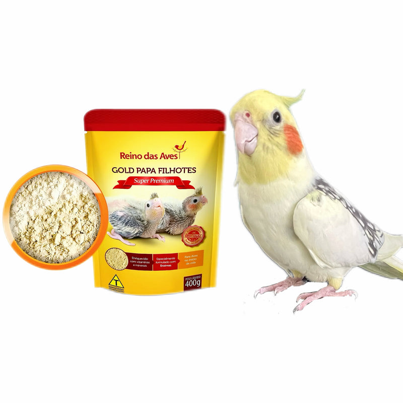 Papa Para Filhotes Gold 400g -  Reino Das Aves • ideal para calopsitas filhotes