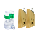 2 Plataforma Poleiro + Bebedor Bebedouro Calopsita Periquito