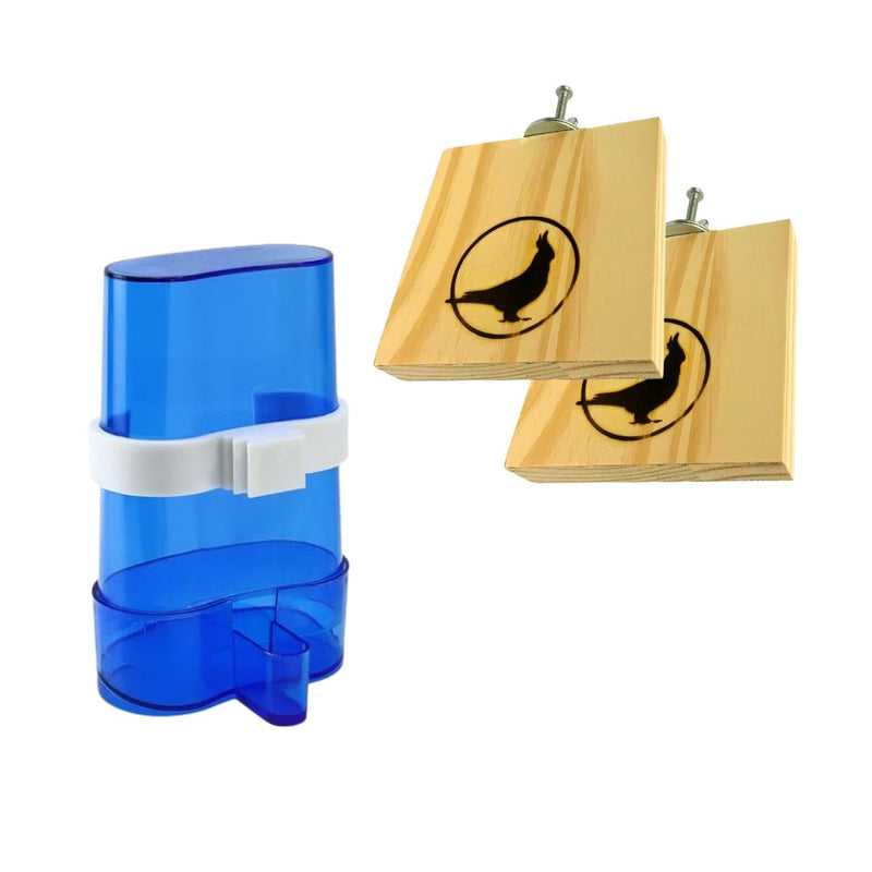 kit bebedouro e plataformas para calopsitas mansa