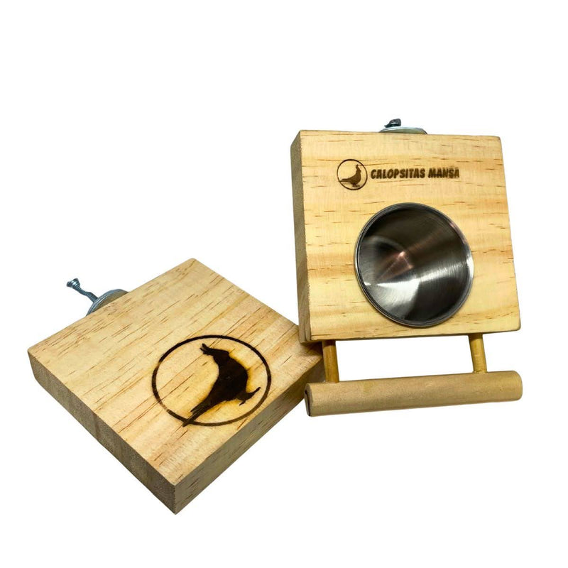 Kit Comedouro com Poleiro + Plataforma Calopsitas Mansa
