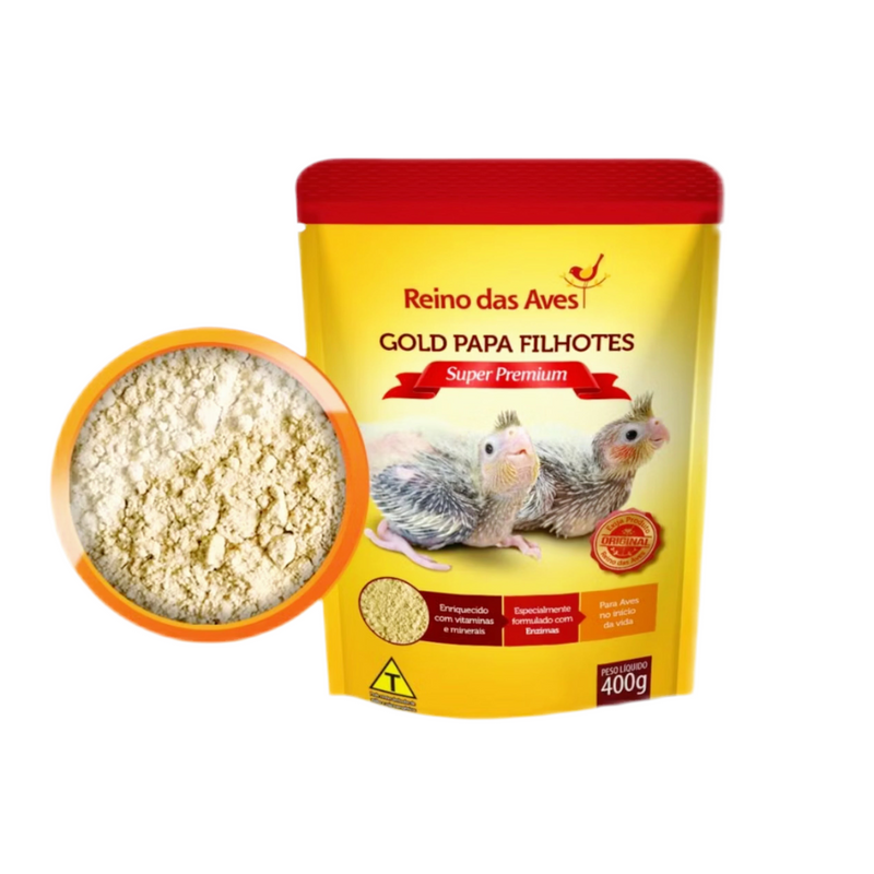 Papa Para Filhotes Gold 400g -  Reino Das Aves • ideal para calopsitas filhotes