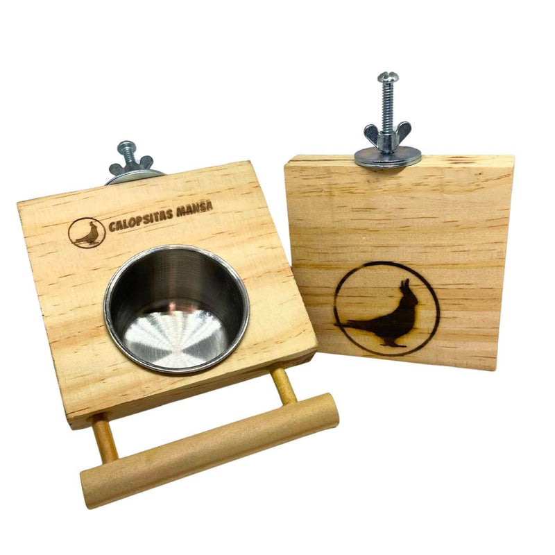 Kit Comedouro com Poleiro + Plataforma Calopsitas Mansa