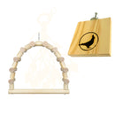 Balanço Em Madeira Natural Para Calopsita E Plataforma