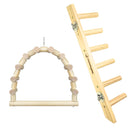 Balanço Em Madeira Natural Para Calopsita E Escada Madeira