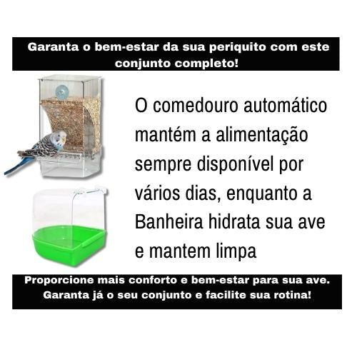 Comedouro de acrilico para periquito + Banheira para calopsita ou periquitos