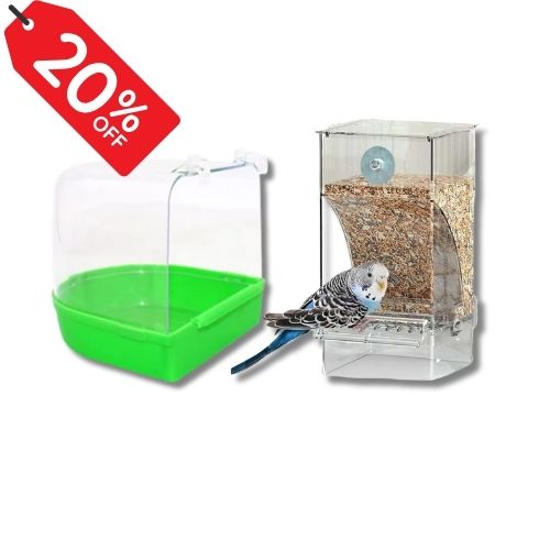 Comedouro de acrilico para periquito + Banheira para calopsita ou periquitos