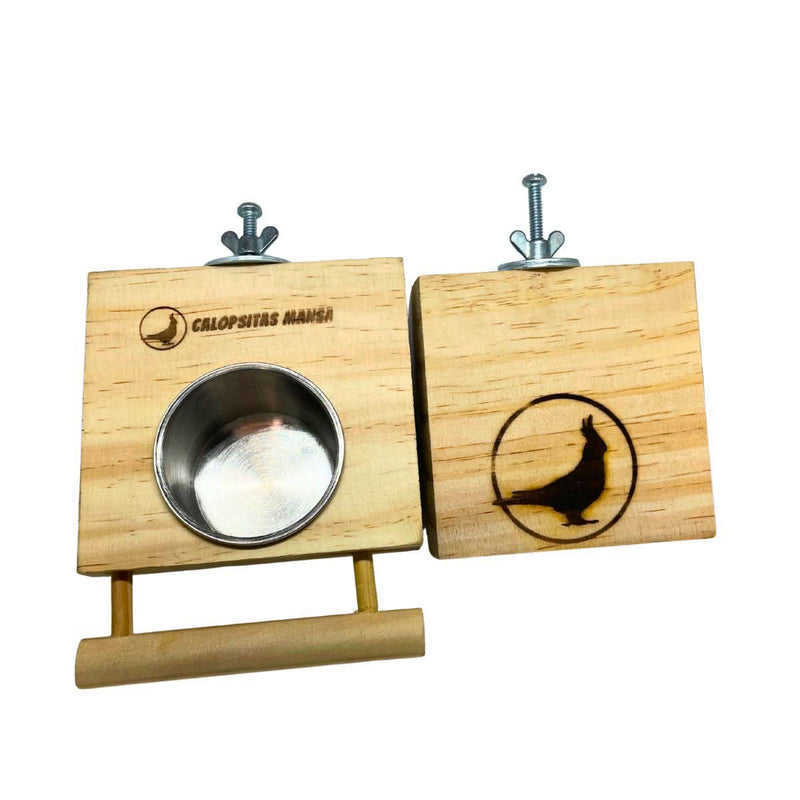 Kit Comedouro com Poleiro + Plataforma Calopsitas Mansa
