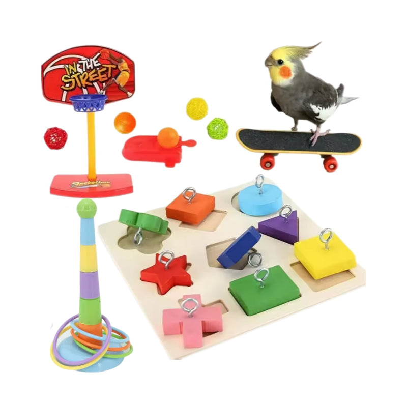 Brinquedo Para Aves Kit Com 5 Brinquedos Para Calopsitas