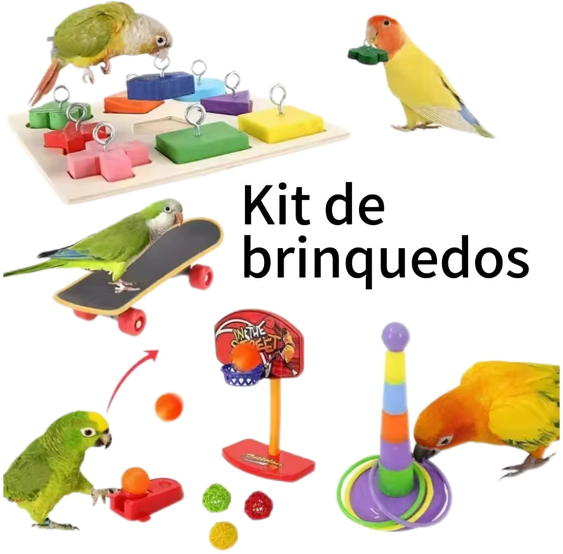 Brinquedo Para Aves Kit Com 5 Brinquedos Para Calopsitas