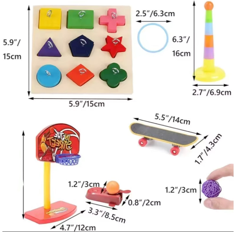 Brinquedo Para Aves Kit Com 5 Brinquedos Para Calopsitas