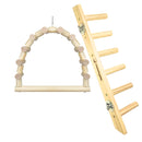 Balanço Em Madeira Natural Para Calopsita E Escada Madeira