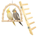 Balanço Em Madeira Natural Para Calopsita E Escada Madeira