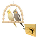 Balanço Em Madeira Natural Para Calopsita E Plataforma