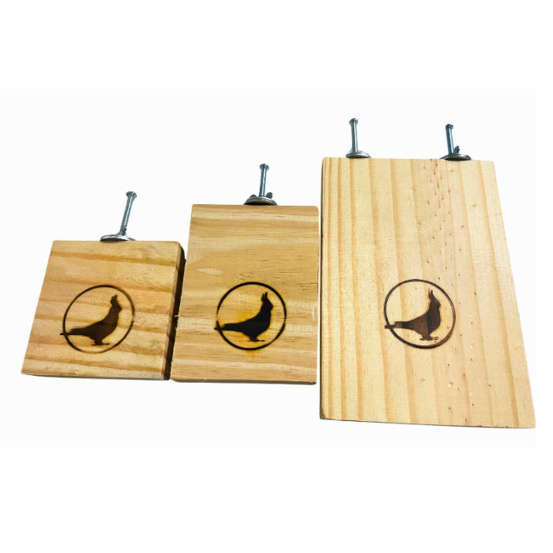 Kit Com 3 Plataformas De Madeira Para Calopsita Papagaios