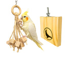 Kit Brinquedo Para Calopsita Bicar E Brincar E Plataforma