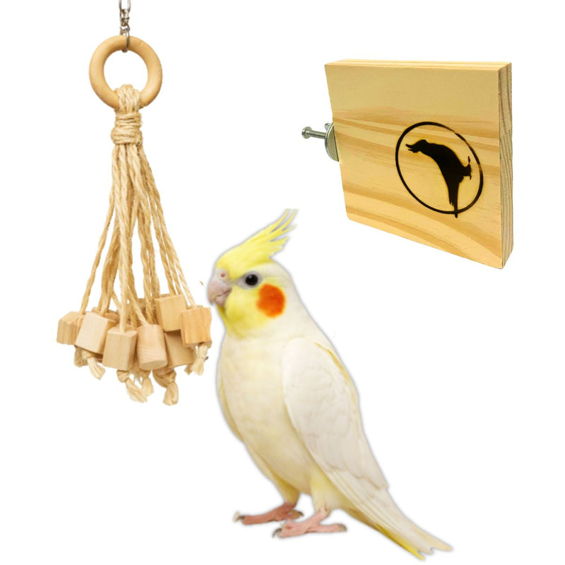 Kit Brinquedo Para Calopsita Bicar E Brincar E Plataforma