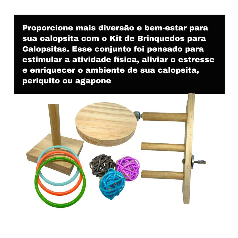 6 Brinquedos para calopsita de madeira diversão dentro ou fora da gaiola para calopsitas