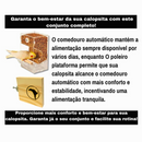 Poleiro Plataforma com Comedouro Automático – Conforto e Alimentação sem Desperdício