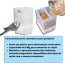 Comedouro De Sementes Para Calopsitas Automático Fim Sujeira